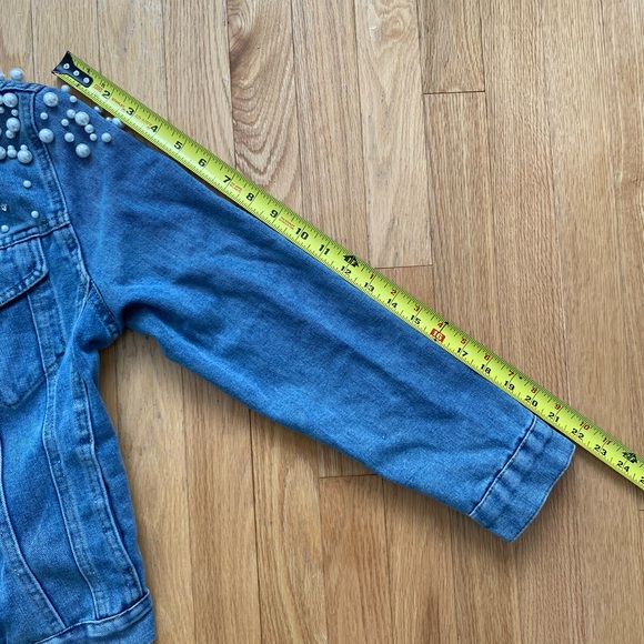 π Distressed denim jacket with pearls and rhinestones π - Picture 9 of 10